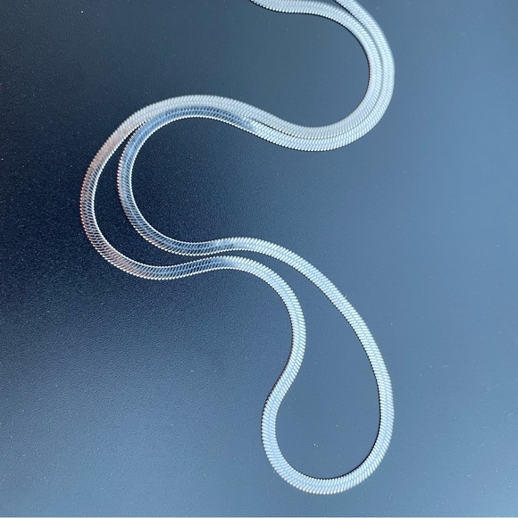 Men's  Woman’s Flat Snake Link Stainless Steel Chain Necklace Jewelry Unisex - Picture 1 of 10